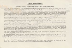 Linked Anniversaries — Tourist Trophy Races, Boy Scouts, St. John Ambulance — front