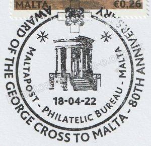 Additional postmark for 80th Anniversary of the Award of the George Cross to Malta