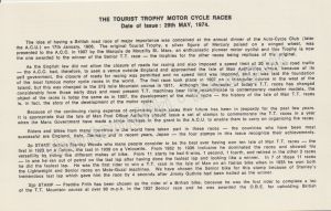 The Tourist Trophy Motor Cycle Races — front
