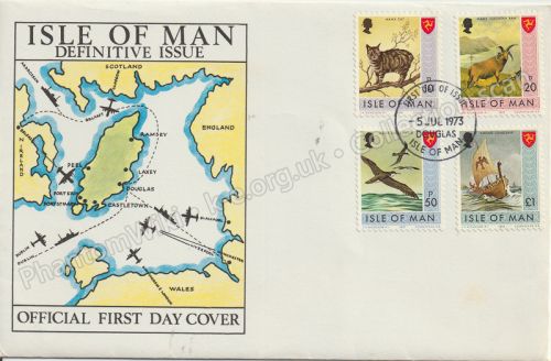 Pictorial definitives — 10p, 20p, 50p and £1