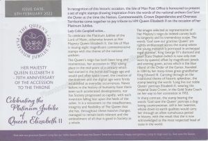 HM Queen Elizabeth II — 70th Anniversary of the Accession to the Throne information sheet — front